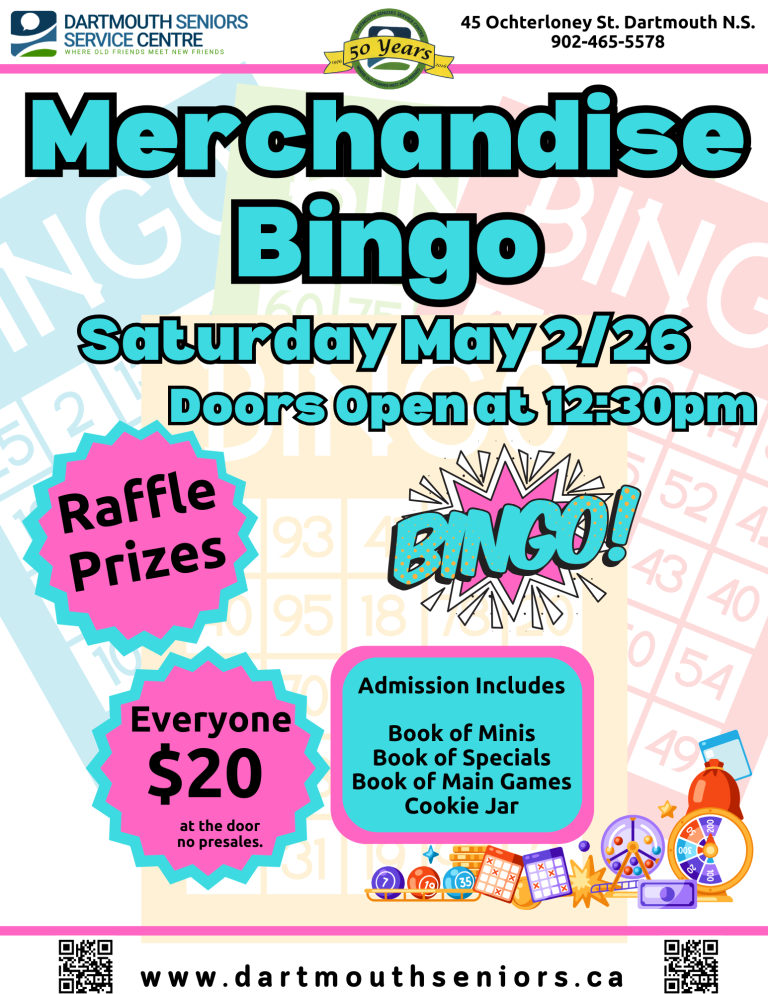 Merchandise Bingo Saturday May 2 12:30pm